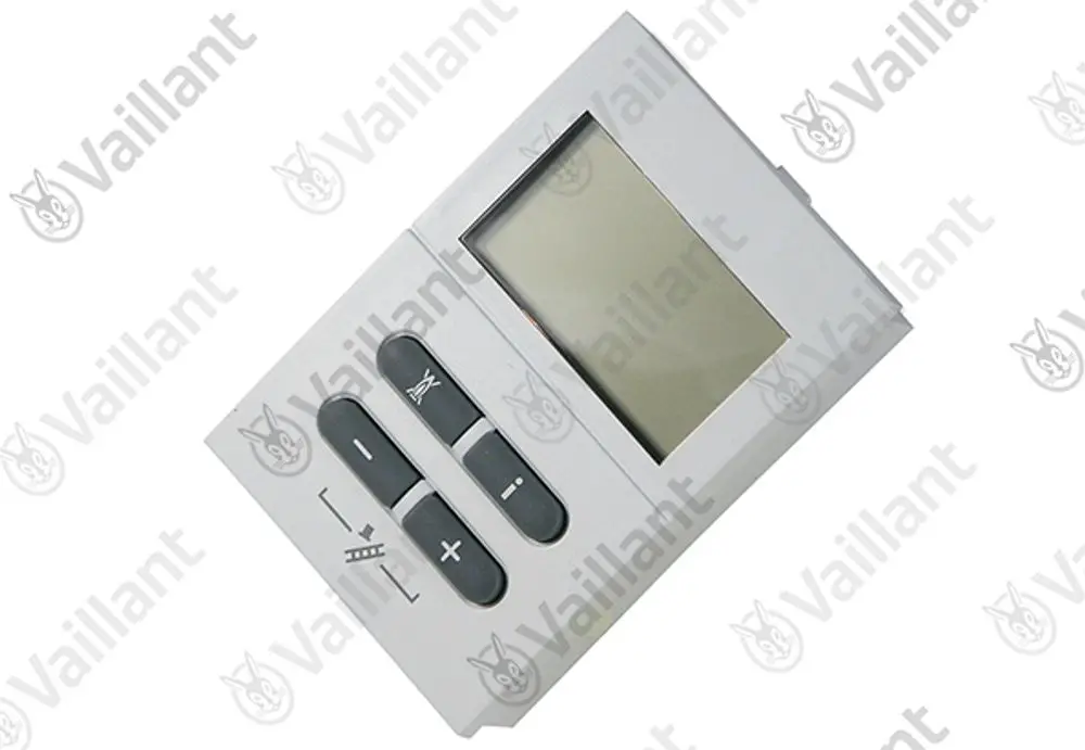 Vaillant Display in Weiß mit Tasten zur Bedienung. Sichtbarer Bildschirm für Einstellungen. Geeignet zur Steuerung entsprechender Geräte.